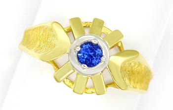 Foto 1 - Blauer Spitzen Saphir in Designer-Ring 14K Bicolor Gold, Q0470