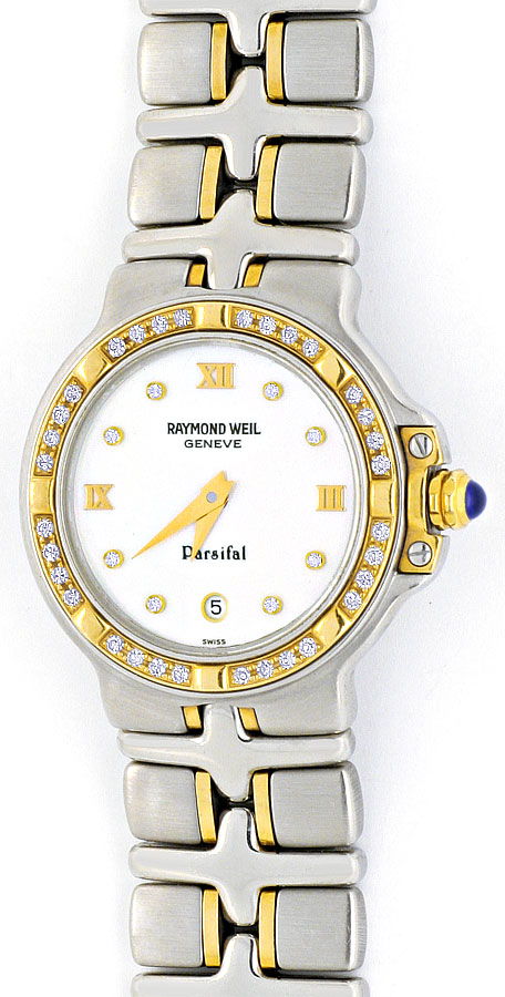 Foto 2 - Raymond Weil Parsifal Stahl-Gold-Uhr Diamanten-Perlmutt, R5532