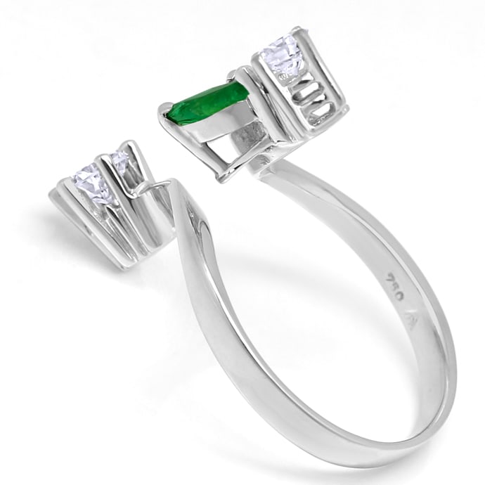 Foto 3 - Designer-Ring mit Smaragden und Brillanten in Weißgold, S1337