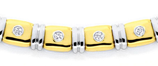 Foto 2 - Diamantarmband, 15 Brillanten Gelbgold-Weißgold, S3934