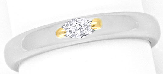 Foto 2 - Designer-Ring Diamant im Navetteschliff Platin Gelbgold, S4479