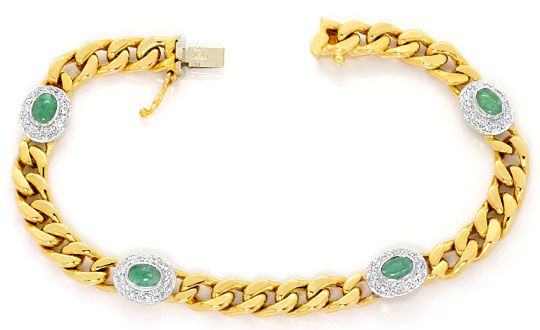 Foto 1 - Diamanten Smaragde Armband, 40 Diamanten 4 Smaragde 14K, S4532