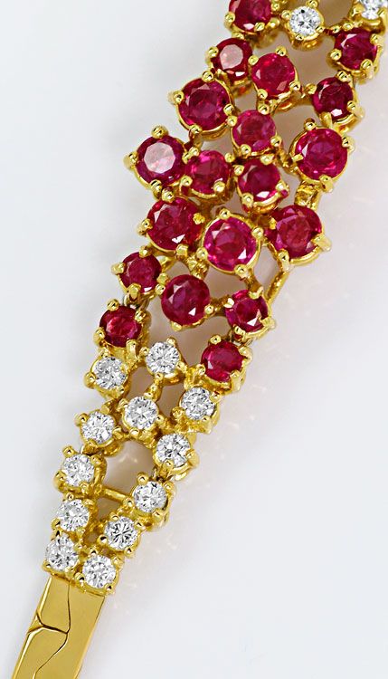 Foto 2 - Brillant-Armband mit Traum Spitzen Rubine Gelbgold 18K, S4705