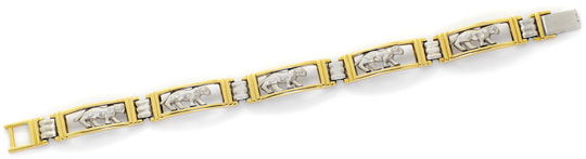 Foto 1 - Bewegliche Panther Brillanten-Gold-Armband 14K Bicolor, S4719
