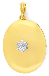 Foto 1 - Diamantanhänger Gelbgold Medaillon für Bilder, S6818
